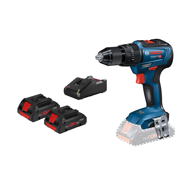 Bosch GSB 18V-55 PROFESSIONAL 1800 об/мин Без ключ 1,1 кг Черен, Син, Червен