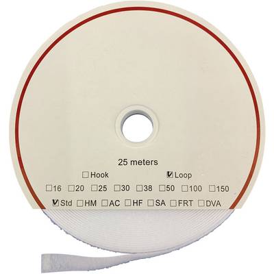 Öntapadó tépőzár szalag, 25 m x 25 mm, fehér, Fastech HM PS-A69M (T0202500000325)