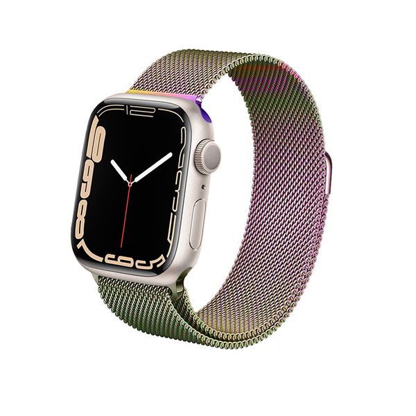 Crong Apple Watch S1/2/3/4/5/6/7/8/SE Milano fém szíj 38/40/41mm - Irizáló