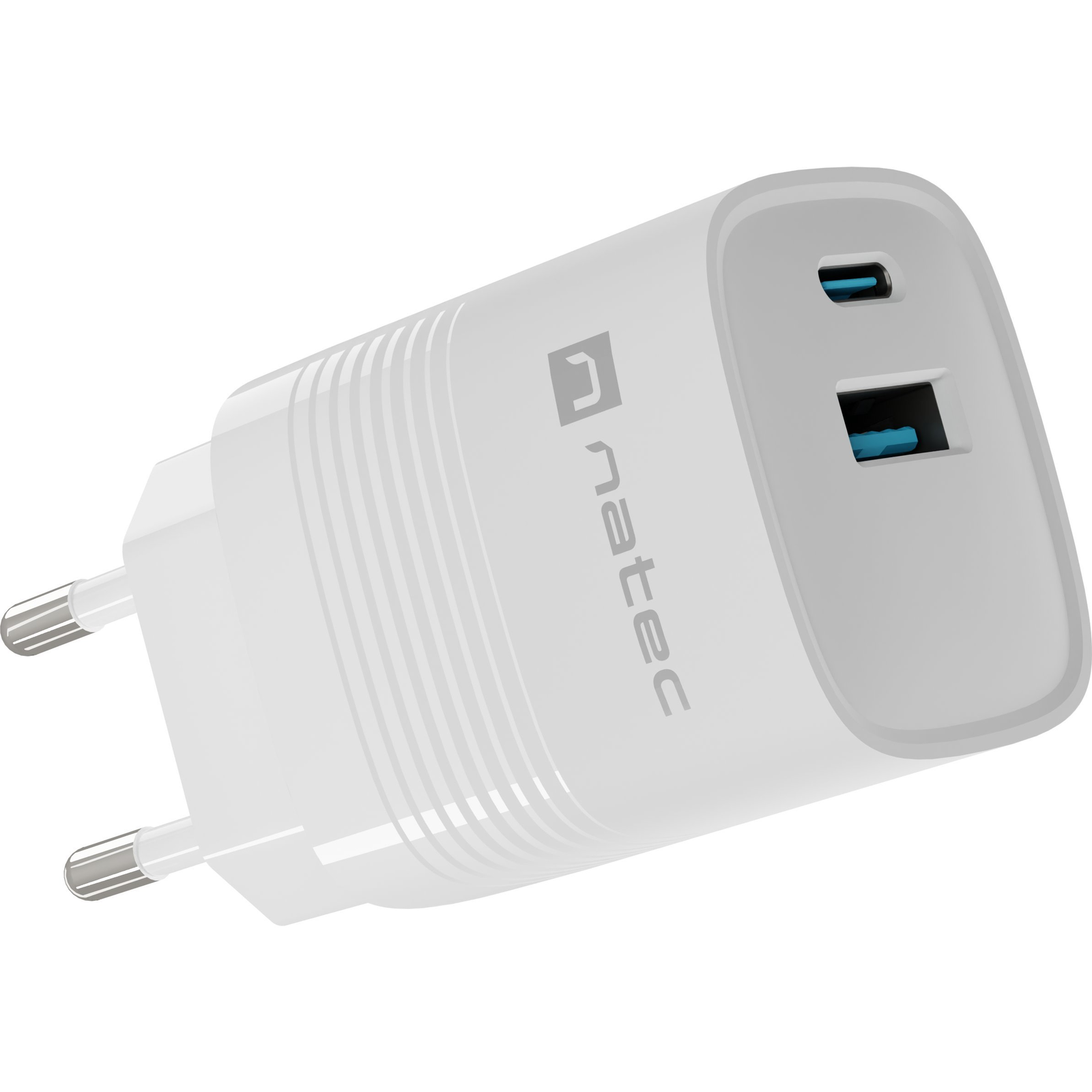 Natec Ribera GaN USB-C / USB-A Hálózati töltő - Fehér (30W) (NUC-2140)