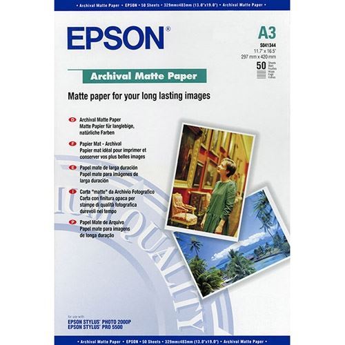 Epson Archival, DIN A3, 189g/m² фотохартия Бяла Matte