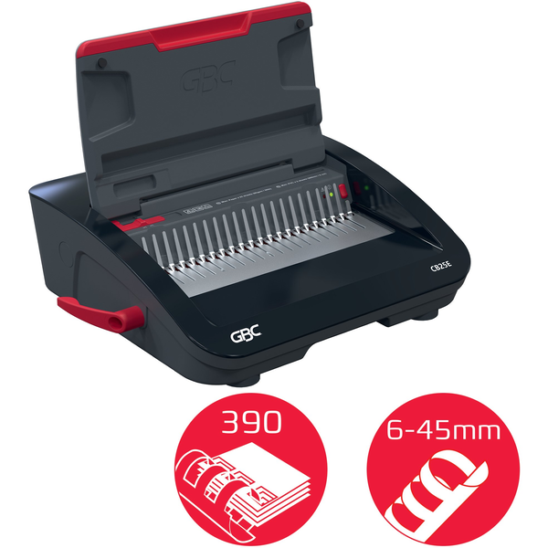 GBC CombBind CB25E Kambindemaskine 390 ark Sort, Rød