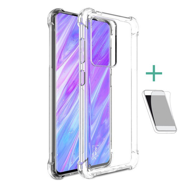 Имак гумен/силиконов кейс за Samsung Galaxy S20 Ultra (SM-G988F), прозрачен + скрийн протектор