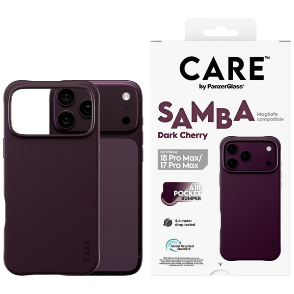 PanzerGlass CARE™ by ® Samba Case Dark Cherry w. MagSafe iPhone 18 Pro Max | 17 Pro Max custodia per cellulare Cover Viola