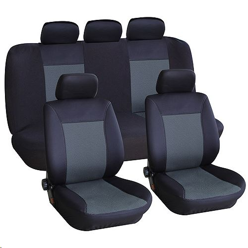 Set huse scaun universal, Anma, 9 piese, negru/gri