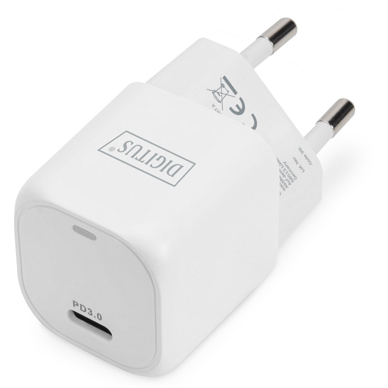 Digitus 1xUSB-C töltőadapter fehér (DA-10060) (DA-10060)
