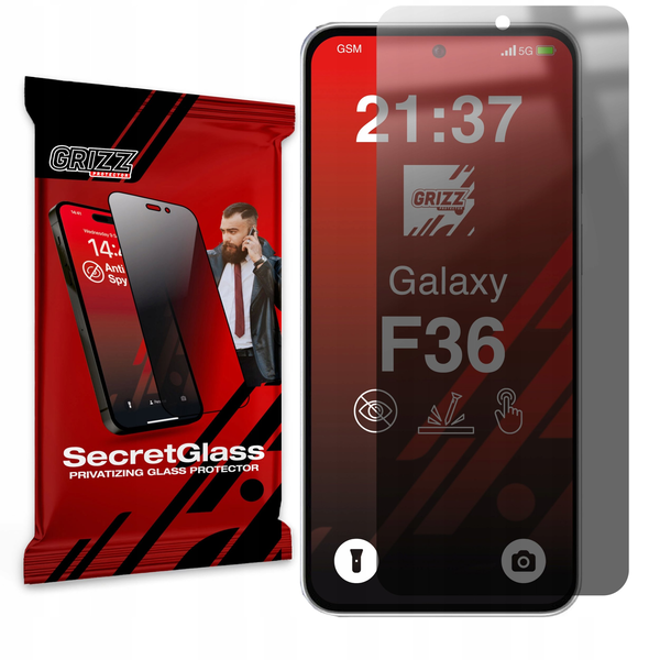 Matowe szkło prywatyzujące GrizzGlass SecretGlass do Samsung Galaxy F36
