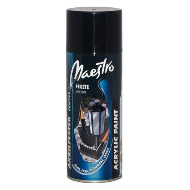 Prevent Maestro akril festék fényes fekete RAL 9005 400 ml (300168) (300168)
