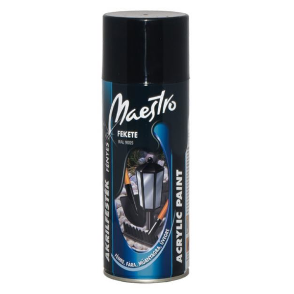 Prevent Maestro akril festék fényes fekete RAL 9005 400 ml (300168)