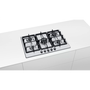 Plita incorporabila Bosch PGQ7B5B90, Gaz, 5 Arzatoare, Aprindere electrica, Gratare fonta, Arzator Wok, Siguranta arzatoare, 75 cm, Inox