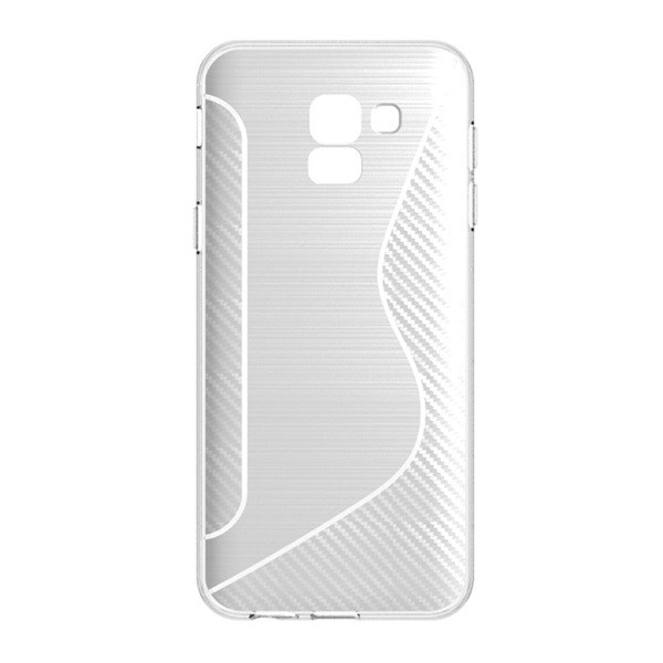 Szilikon telefonvédő (S-line, karbon minta) ÁTLÁTSZÓ [Samsung Galaxy J6 (2018) SM-J600F] (5996457803538)