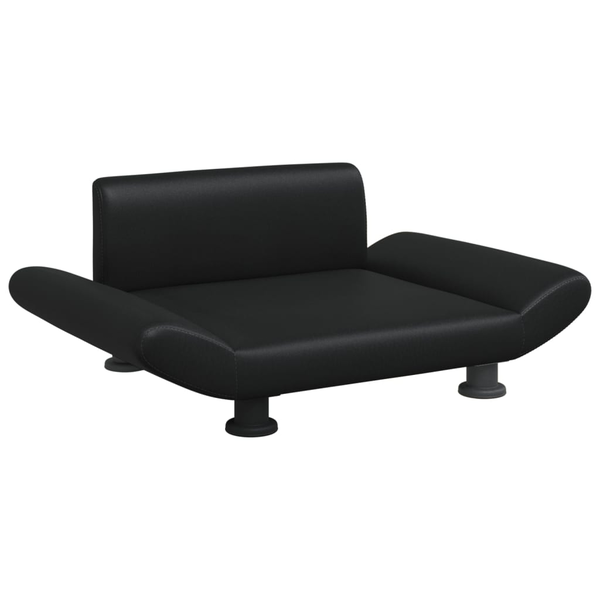 fekete műbőr kutyaágy 70 x 45 x 28 cm