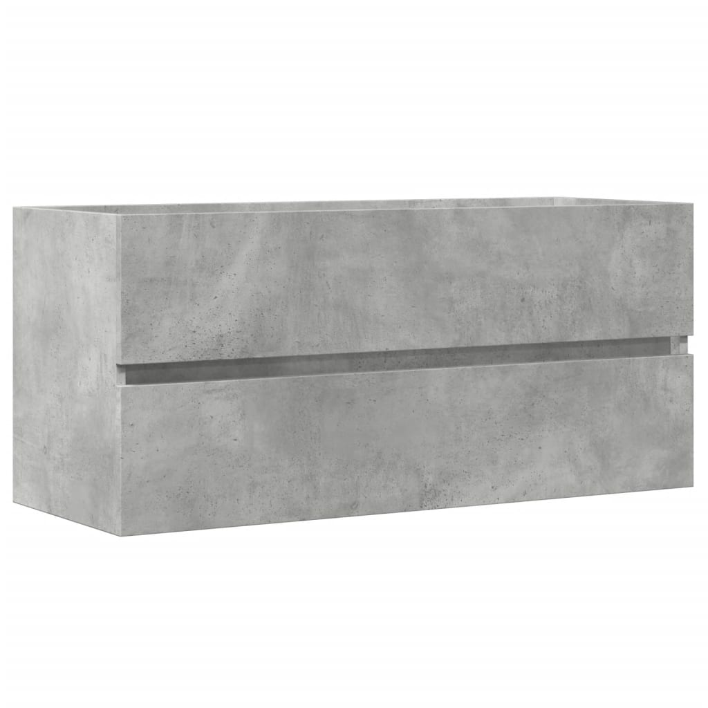 betonszürke szerelt fa mosdószekrény 100 x 38,5 x 45 cm (856251)