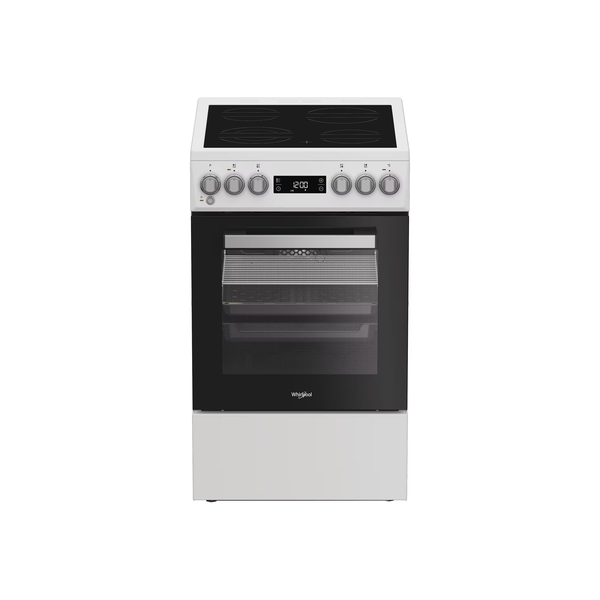 Whirlpool W5V5LCW Szabadonálló tűzhely Elektromos Kerámia Fekete, Fehér