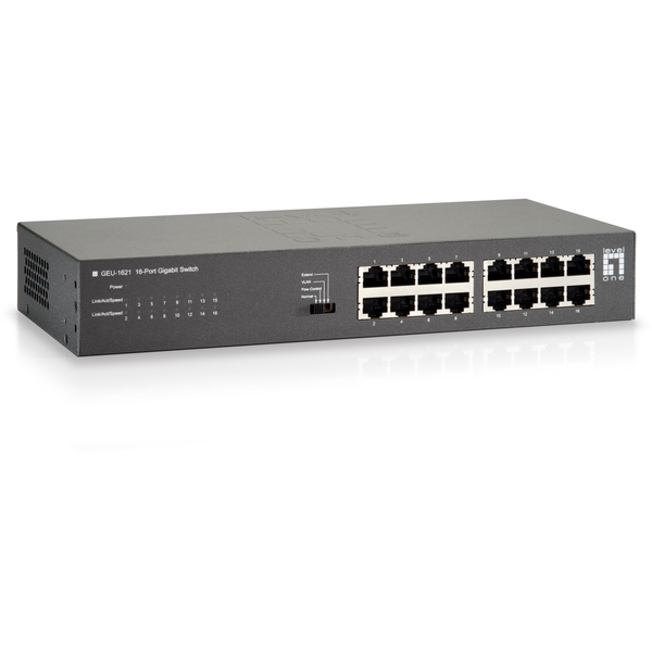 LevelOne GEU-1621 netværksswitch Gigabit Ethernet (10/100/1000) Grå