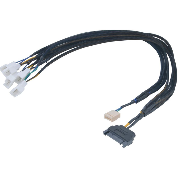 Akasa FLEXA FP5S  SATA -> 5x 4pin PWM ventilátor kábel 45cm (AK-CBFA07-45)