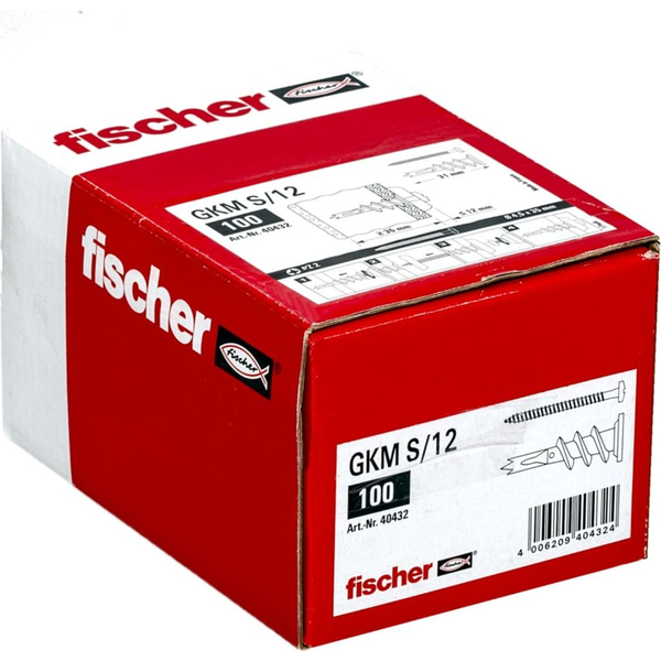 Fischer Fijación Metálica Placas De Yeso Set Tornillos Gkm 12 100 Pzas Fischer