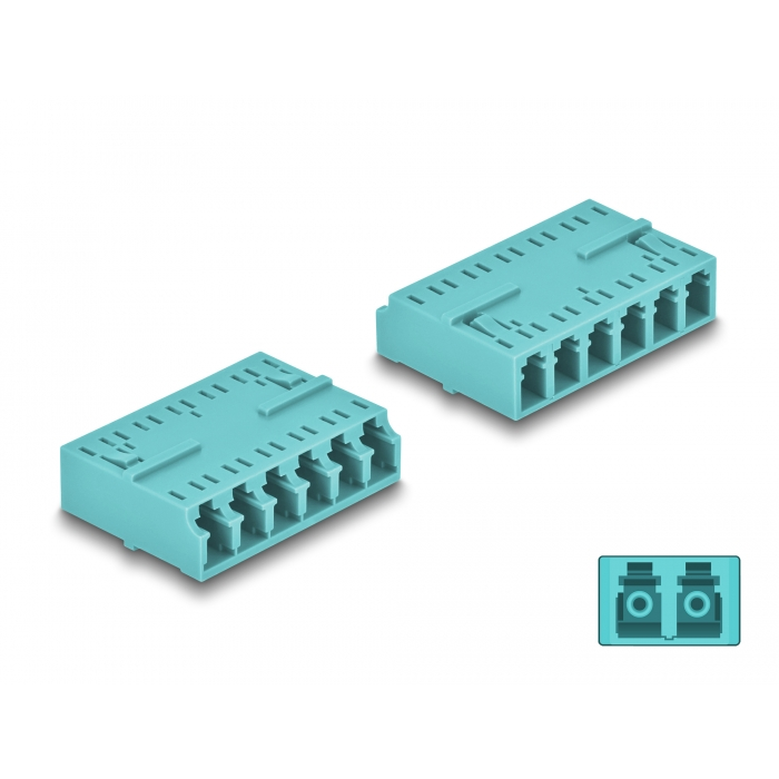 Delock Optikai szál kapcsolódás HD LC Hexaplex anya - LC Hexaplex anya vízszínű (87927) (87927)