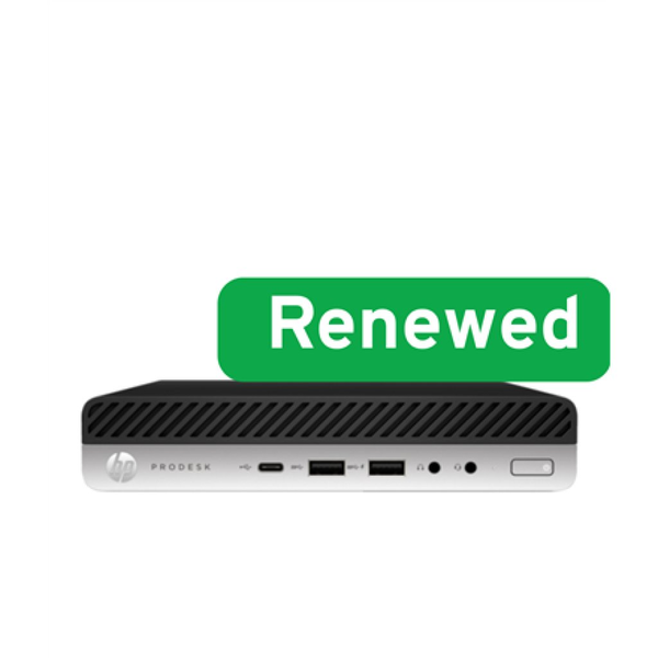 HP RENEW | Grade A | ProDesk 600 G4 Desktop Mini PC | Intel Core i3 | i3-8100T | 8 GB | SSD | 128 GB | Intel UHD Graphics 630 |