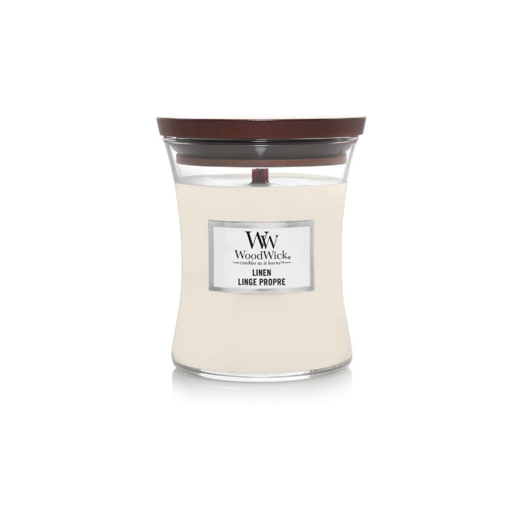 WoodWick Linen közepes gyertya (31881) (31881)