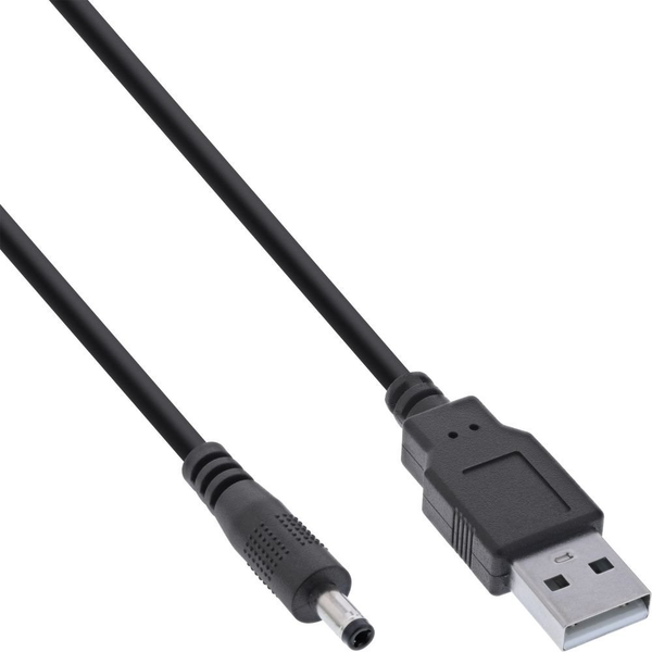 InLine 26806D καλώδιο ρεύματος Μαύρος (Μαύρο) 1 m USB A 4.0 x 1.7 mm