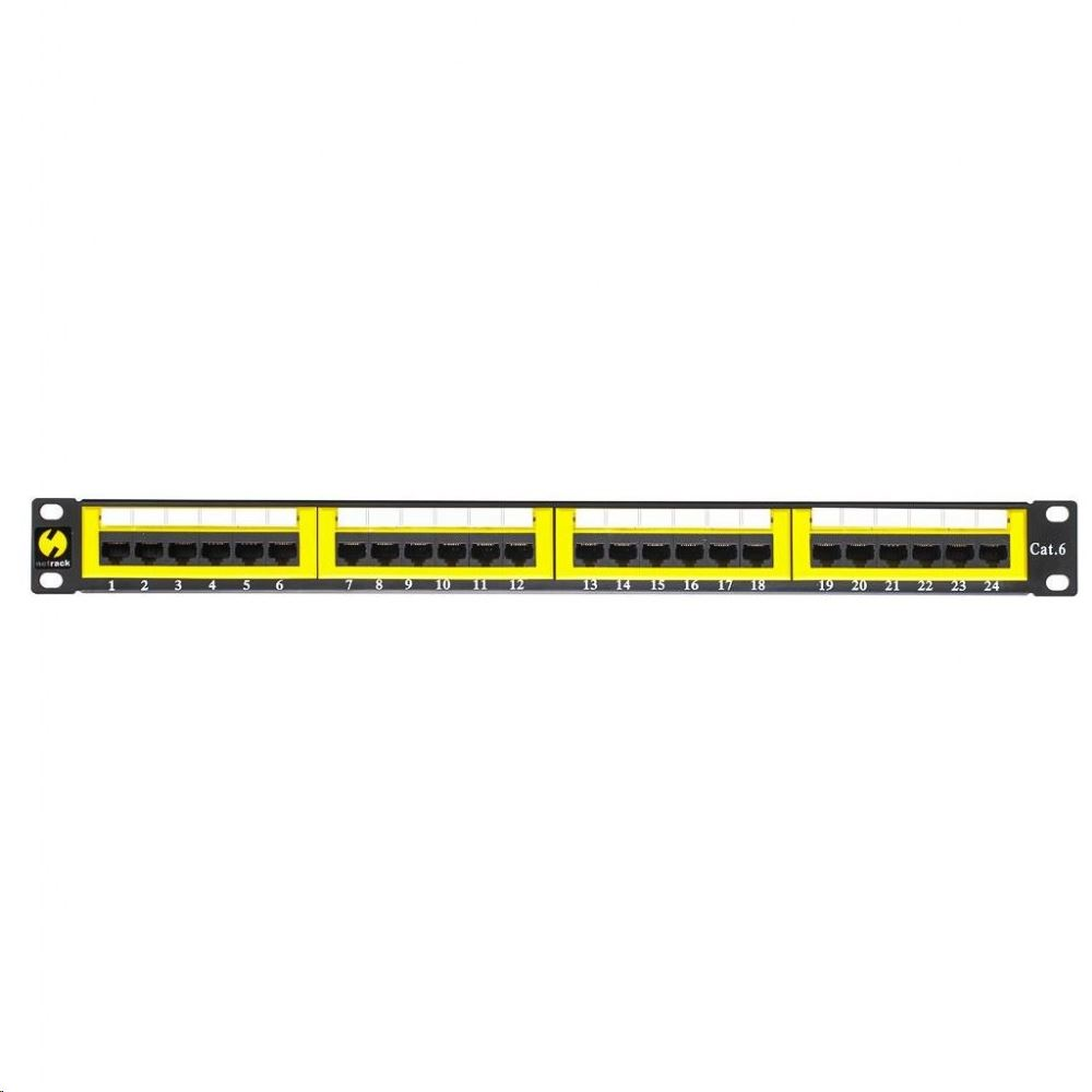 Patchpanel Netrack 104-06 žltá 19'' 24-porty (Netrack 104-06)