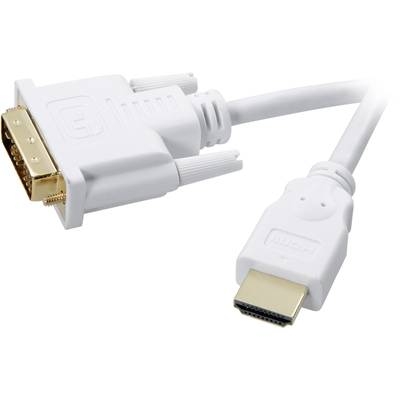 Kabel DVI / HDMI SpeaKa Professional, bílý 2.00 m