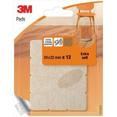 3M SP84A24 deslizador de fieltro para muebles 12 pieza(s) Rectangular