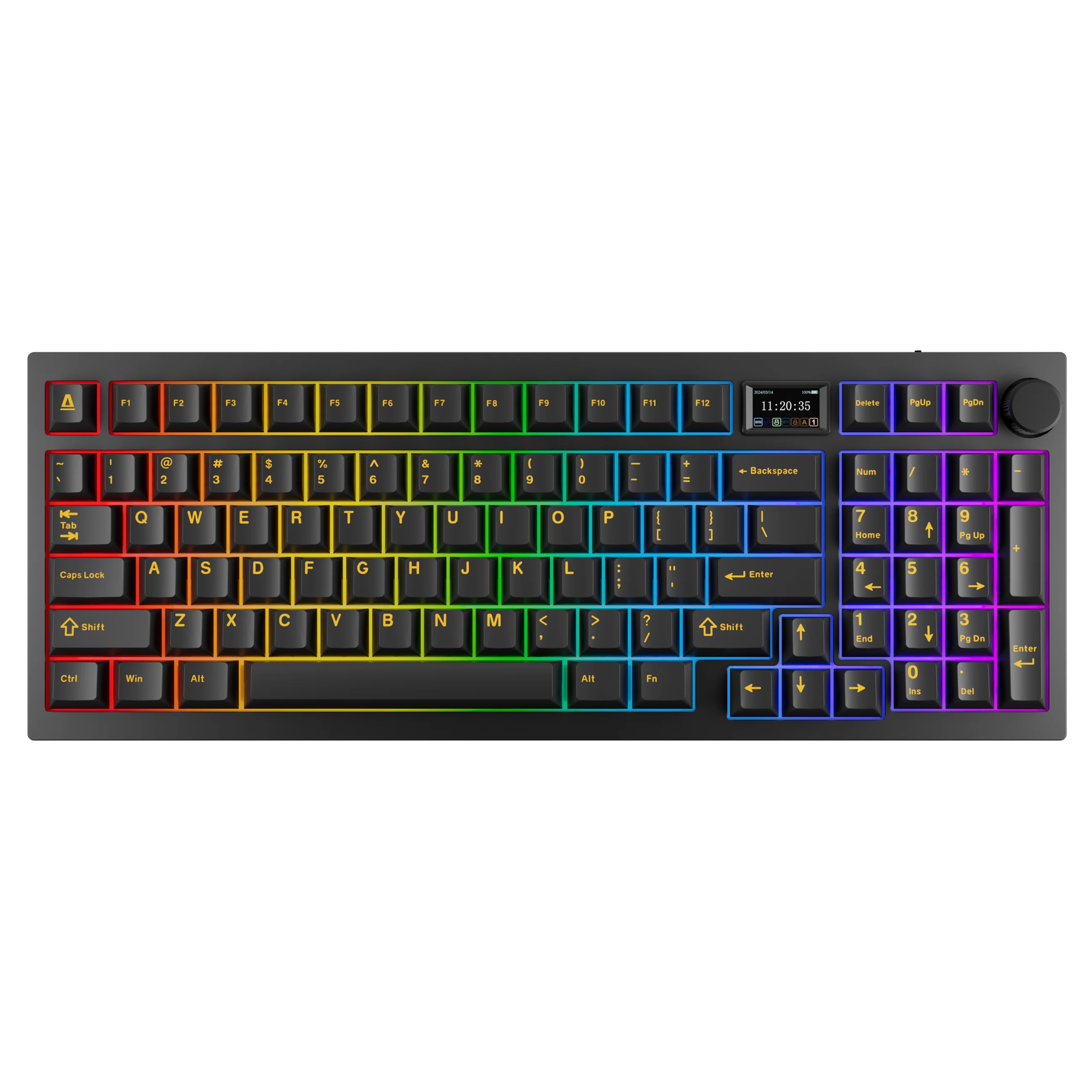AVAX GM03 PRO 98% Gasket Yellow Switch Mechanikus Wireless USB-C RGB Billentyűzet HUN - Fekete (5999574480859)