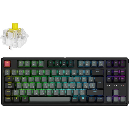 Клавиатура Keychron C3 Pro 8K QMK Super Banana — C3PX-H4Z-HU, унгарска подредба, черна