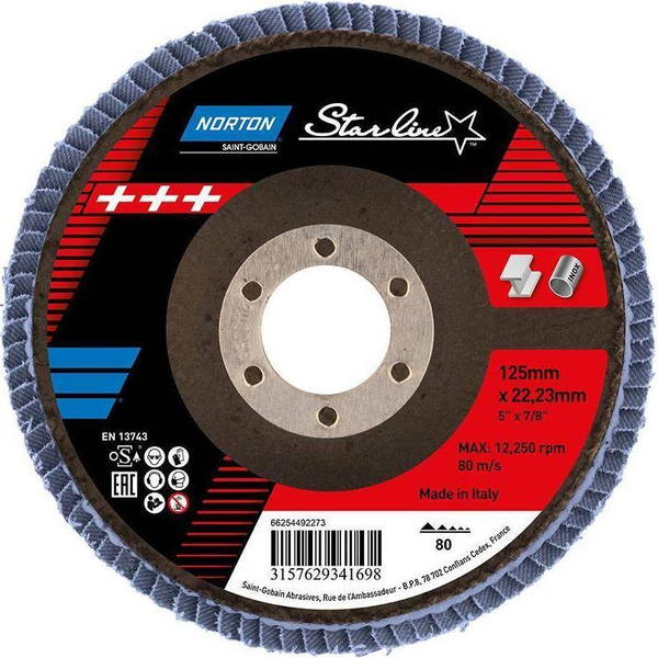 Norton Clipper Tarcza lamelkowa FLD FDTF 125x22 R82B NOR P80 STARL EU