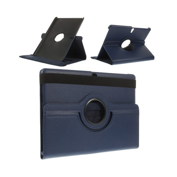 Tok álló, bőr hatású (FLIP, asztali tartó funkció, 360°-ban forgatható) SÖTÉTKÉK [Samsung Galaxy Tab S 10.5 LTE (SM-T805)] (5996457469932)
