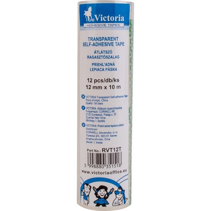 Victoria ragasztószalag 12mm x 10m átlátszó, 12db/csomag (RVT12T) (RVT12T)