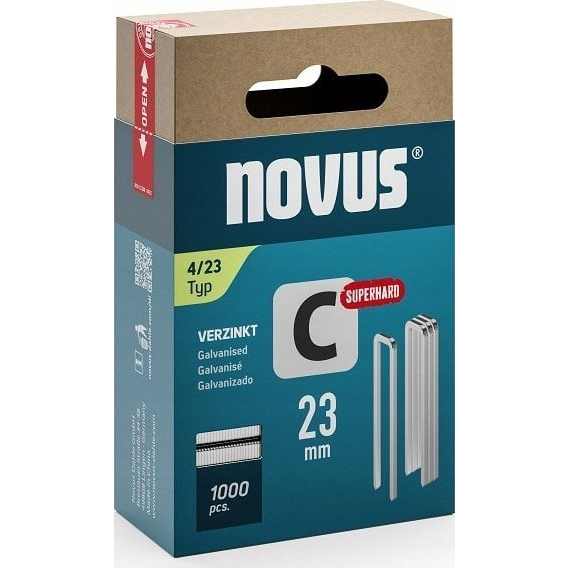 Novus Tools 042-0803 Keskenyhátú kapcsok 4-es típus 1000 db Méret (H x Sz x Ma) 23 x 6.1 x 23 mm (NV042-0803)
