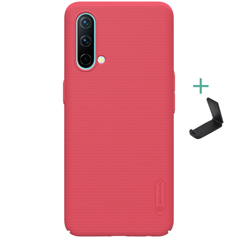 OnePlus Nord CE 5G, Műanyag hátlap védőtok, stand, Nillkin Super Frosted, piros (G109599)