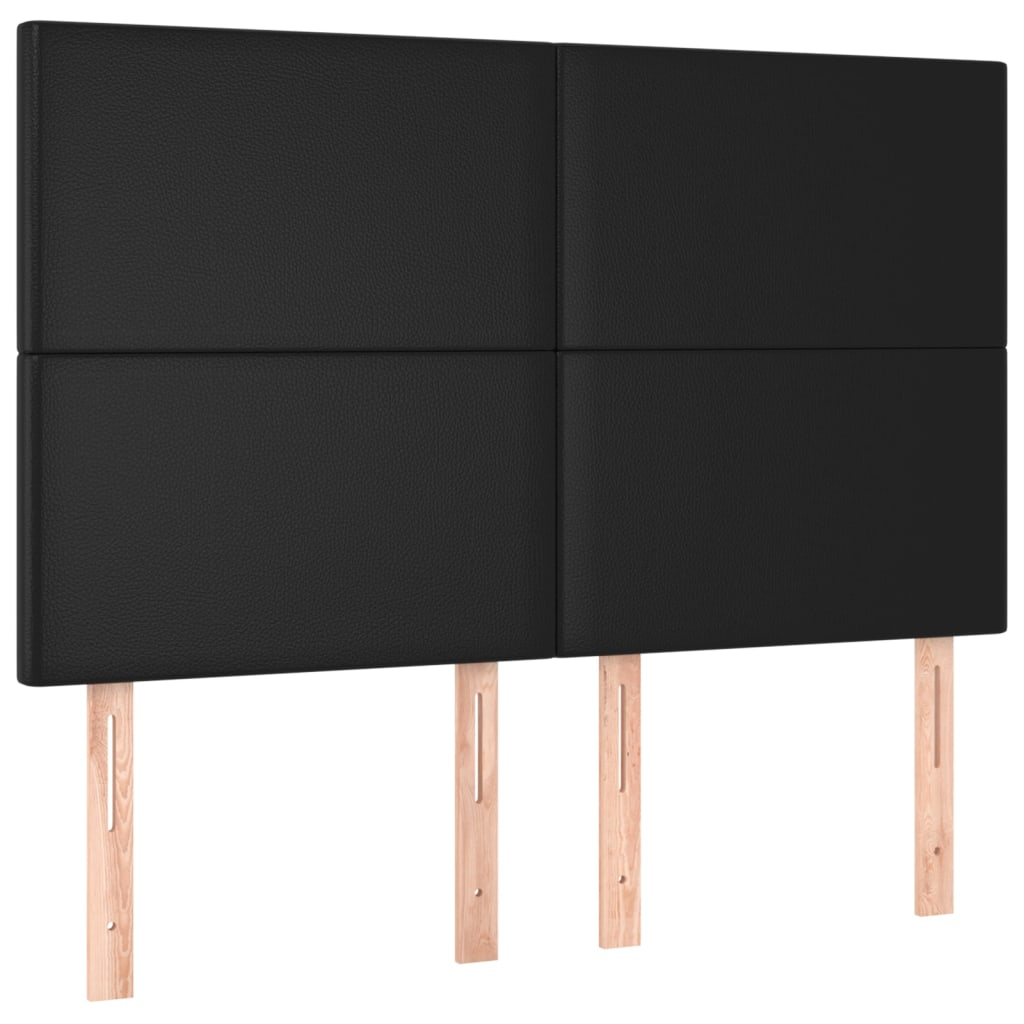 4 db fekete műbőr fejtámla 72 x 5 x 78/88 cm (3116142)