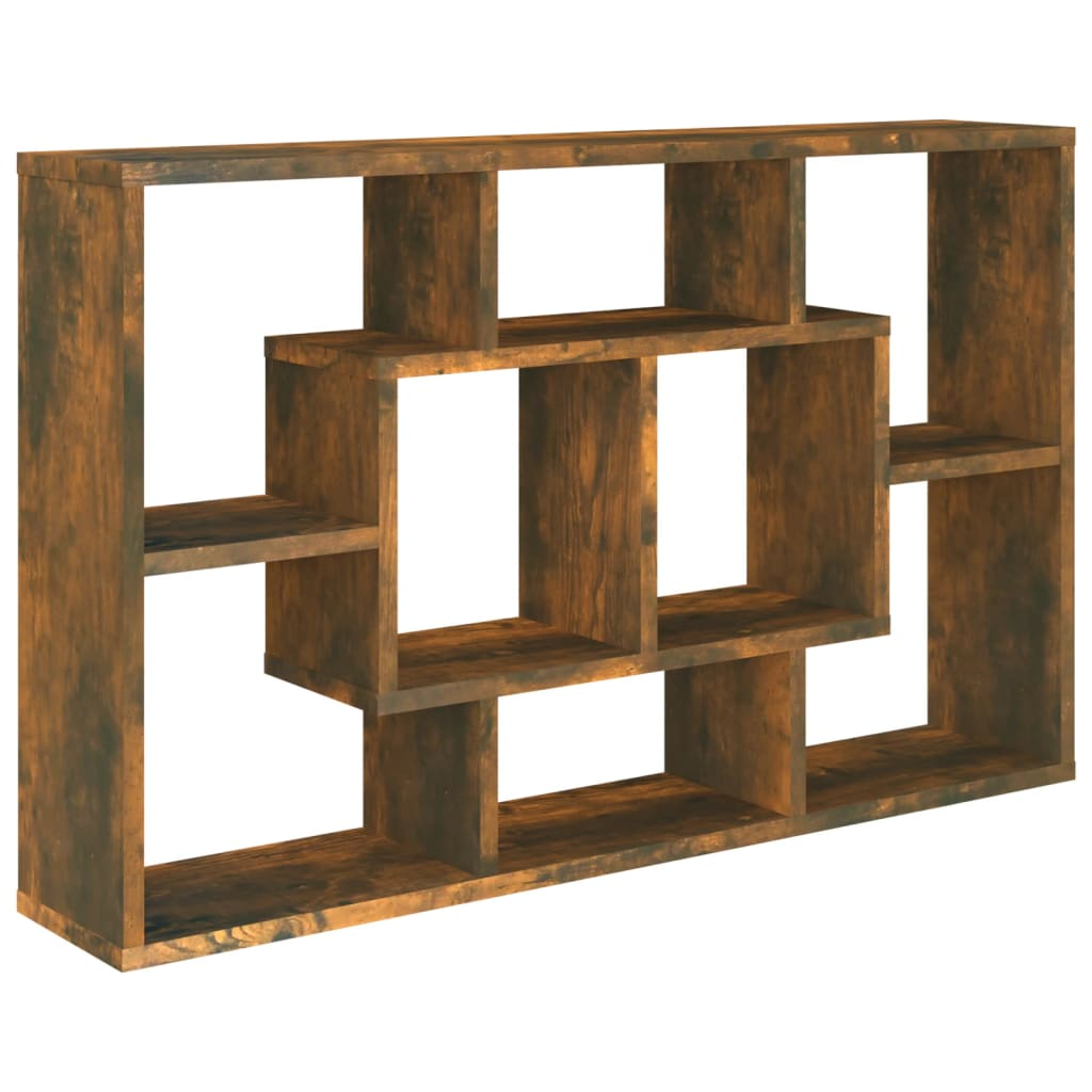 füstös tölgy színű szerelt fa fali polc 85x16x52,5 cm (820460)