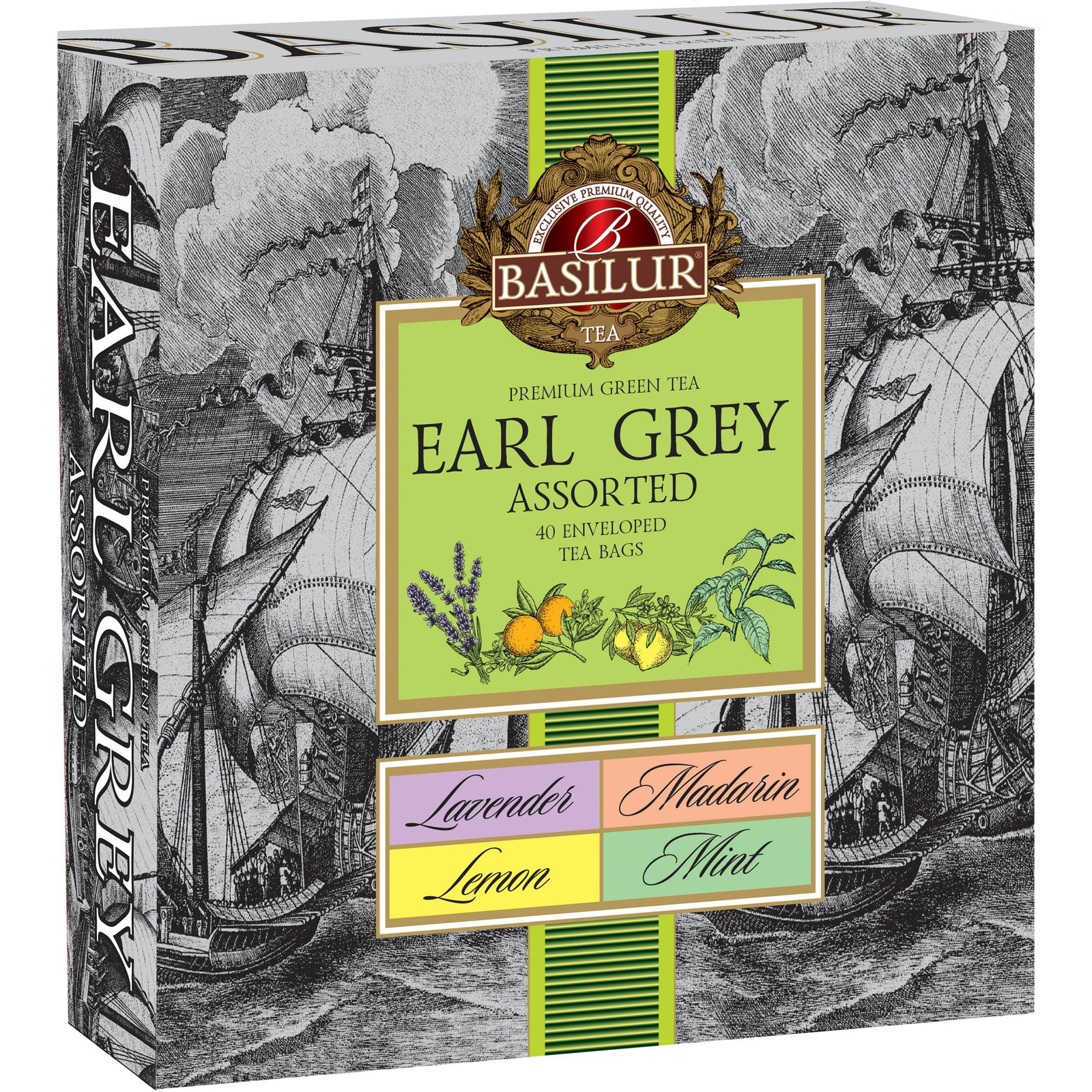 Basilur Earl Grey Green Assorted 40 × 1,5 g (4792252949980)