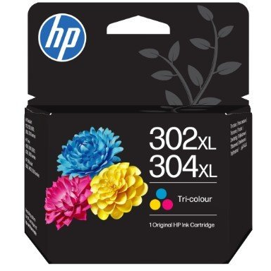 HP 302XL/304XL Tri-clr Original Ink Crtg blækpatron 1 stk Højt (XL) udbytte Blå, Magenta, Gul