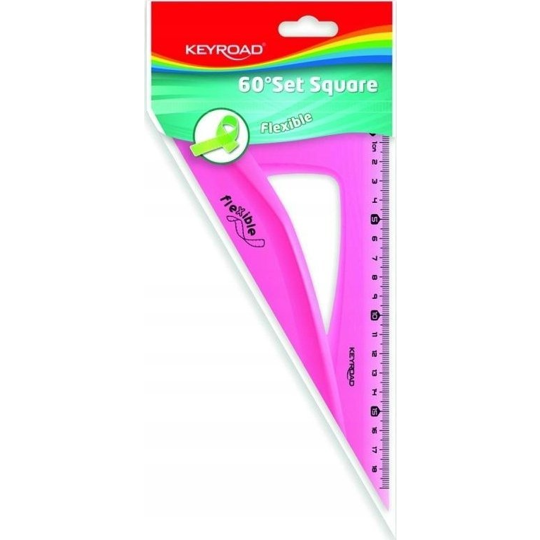 Keyroad Vonalzó - Háromszög, 60° 19 cm Flexibilis, Vegyes Színek (KR971102)