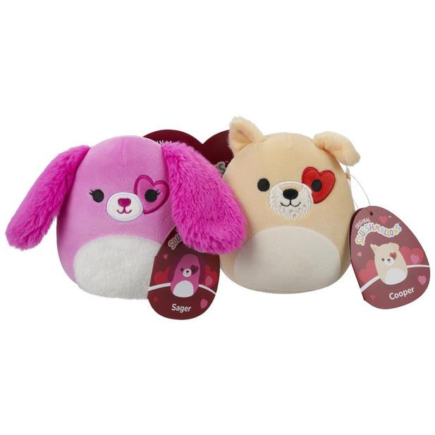 Squishmallows 1+1 Sager, a rózsaszín kutyus + Cooper, a világos kutyus (191726842668)
