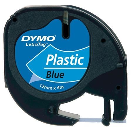 Banda DYMO LetraTag plastic, albastra, 12 mm x 4 m