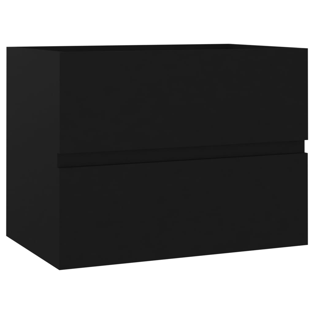 fekete forgácslap mosdószekrény 60 x 38,5 x 45 cm (804738)