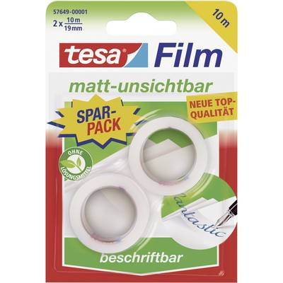 Írható ragasztószalag Tesafilm® Invisible 10 m x 19 mm, 2 tekercs, TESA 57649 (57649-01-00)