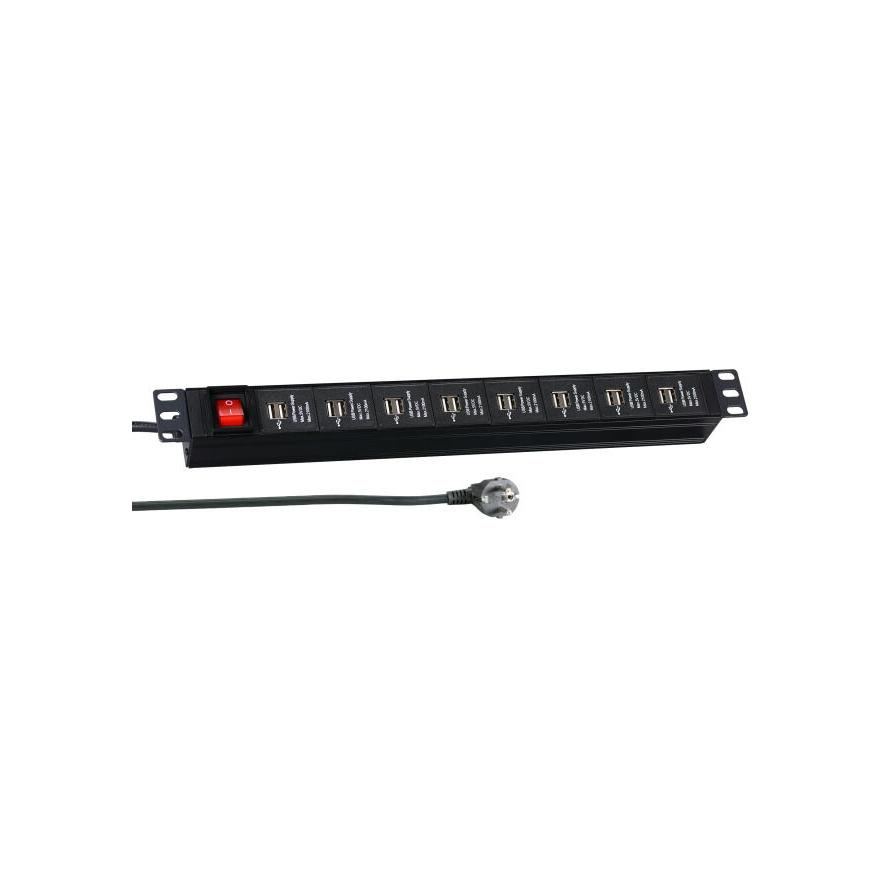 EFB EK631USB.1 USB elosztó 16 aljzatos 3m - Fekete (EK631USB.1)