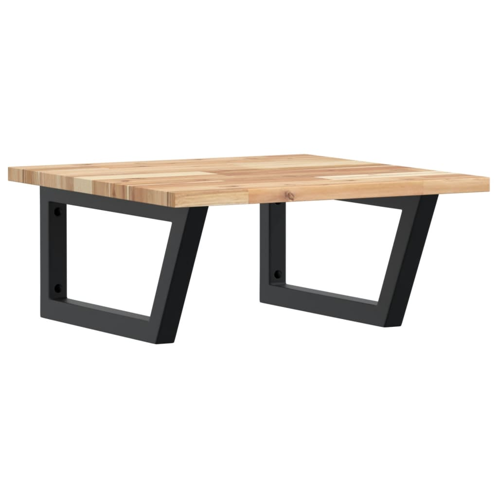 acél és tömör akácfa falra szerelhető mosdópolc (3302763)