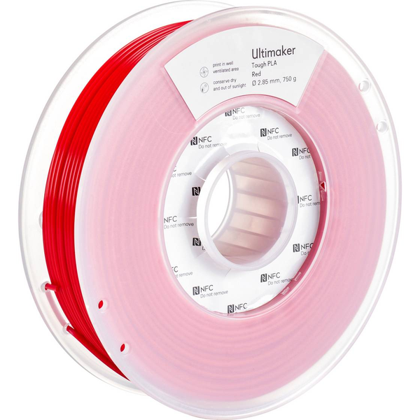 Ultimaker Tough PLA 3D nyomtatószál Tough PLA 2.85 mm 750 g Piros 1 db (202302)