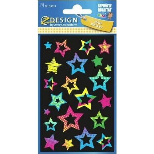 Avery 55013 1 ív csillagok neon átlátszó matrica (452789)