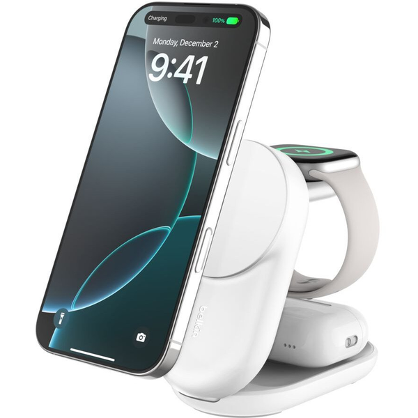 Belkin Wireless Charger mit QI2 (3-in-1), Weiß, 25W