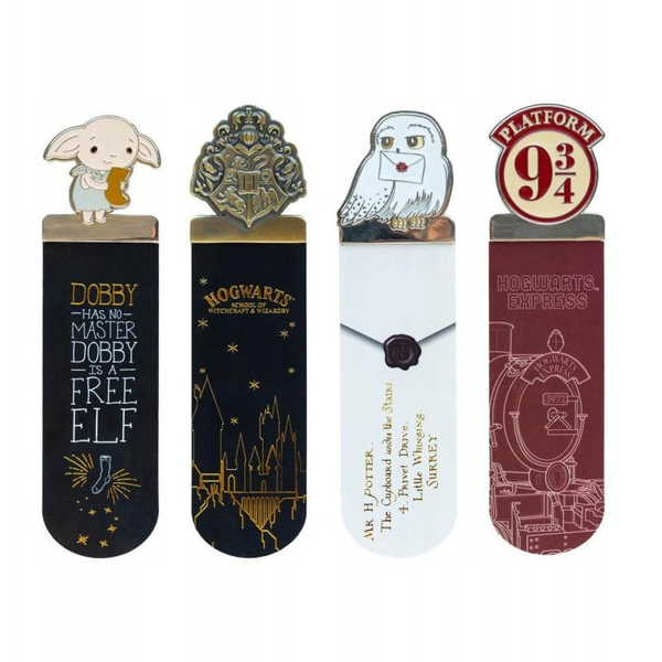 Könyvjelzők, Harry Potter szett, Roxfort, Dobby, Hedvig, Ajándék